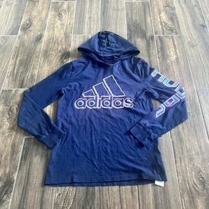 Kids Adidas Blue Tshirt Hoodie Pink Blue 14/16 Large